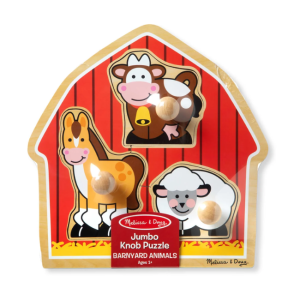 Melissa + Doug – Jumbo Knob Puzzle: Barn Animals
