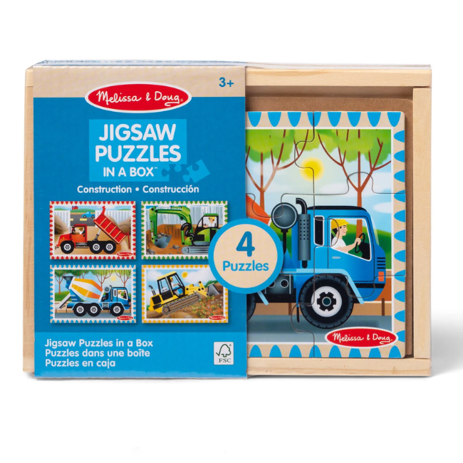 Melissa + Doug – 4 Jigsaw Puzzles in a Box_ Construction
