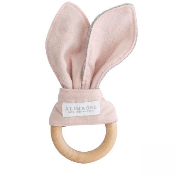alimrose - bailey bunny teether pink linen