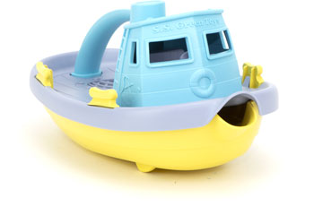 Green Toys - Tug Boat - Grey Yellow Turquoise