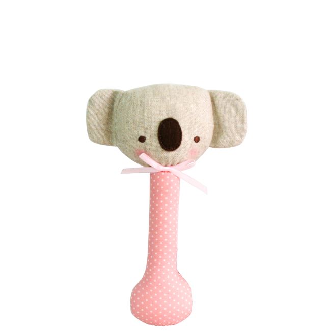 alimrose - Baby Koala Stick Rattle Pink with White Spot