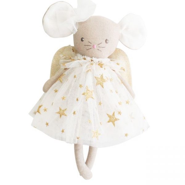 alimrose - Mini Angel Mouse 25cm Gold Star Ivory