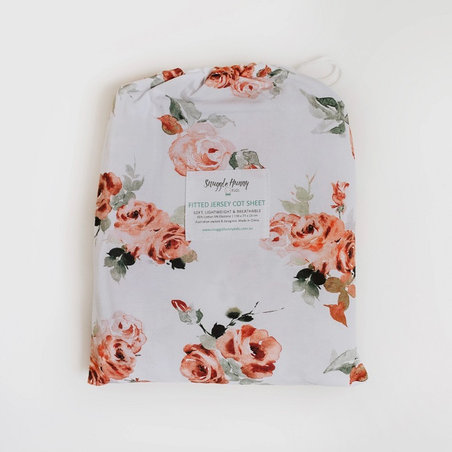 rosebud fitted cot sheet 1