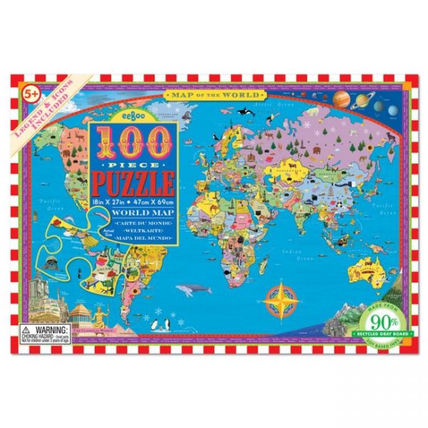 eeBoo 100 Pc Puzzle – World Map