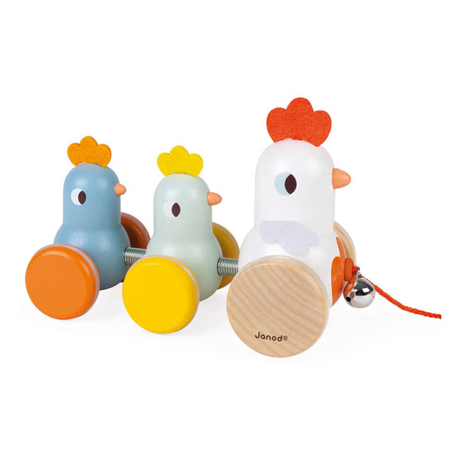 Janod – Pull Along Hen Family | Little Knick Knacks