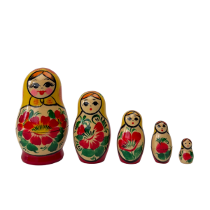 Russian Doll - Kirov 5 Piece Set: Yellow Scarf Red Dress