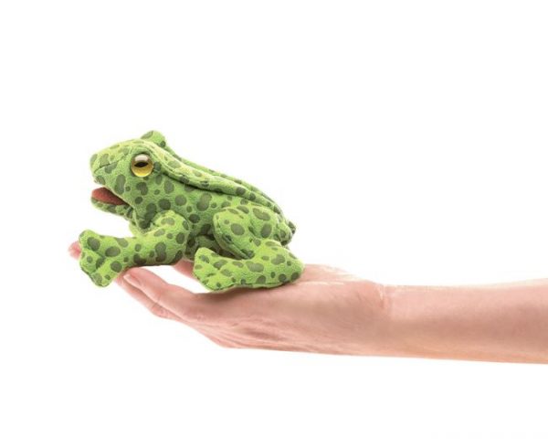 folkmanis - mini spotted frog finger puppet