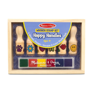 Melissa + Doug – Wooden Stamp Set: Happy Handles