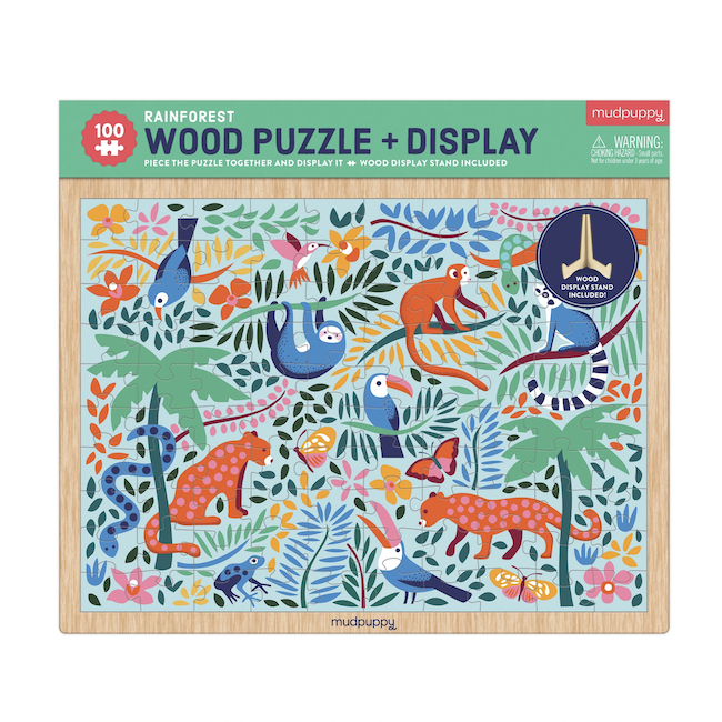 Rainforest wood puzzle and display
