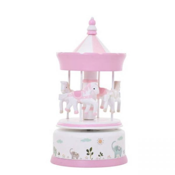 gibson wooden carousel large pink