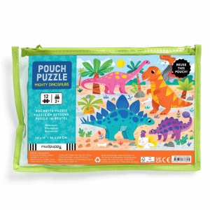 Mudpuppy - 12 Piece Pouch Puzzle: Mighty Dinosaurs