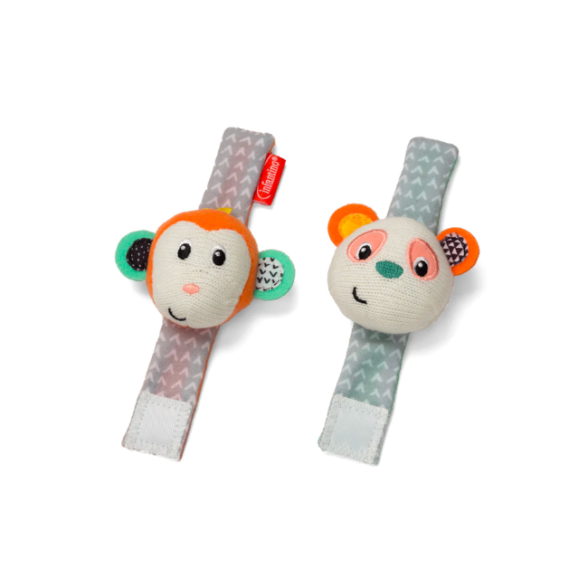 Infantino - Wrist Rattles™_ Panda & Monkey