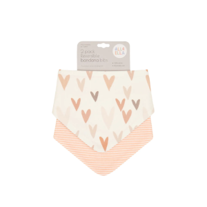 All4Ella - Reversible Bandana Bibs 2 Pack: Hearts