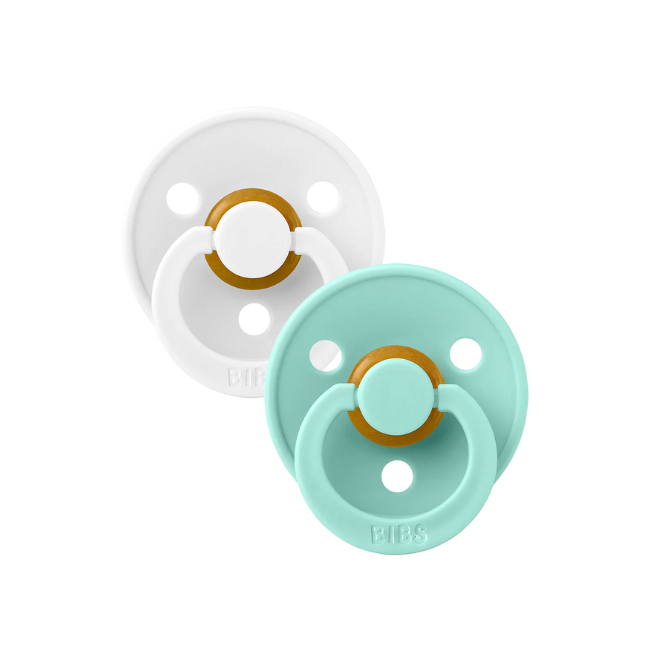 BIBS Dummies - 2 Pack Colour_ white_mint BIBS Dummies - 2 Pack Colour_ white_mint