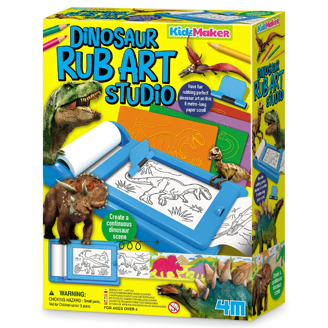 4M - KidzMaker - Dinosaur Rub Art Studio