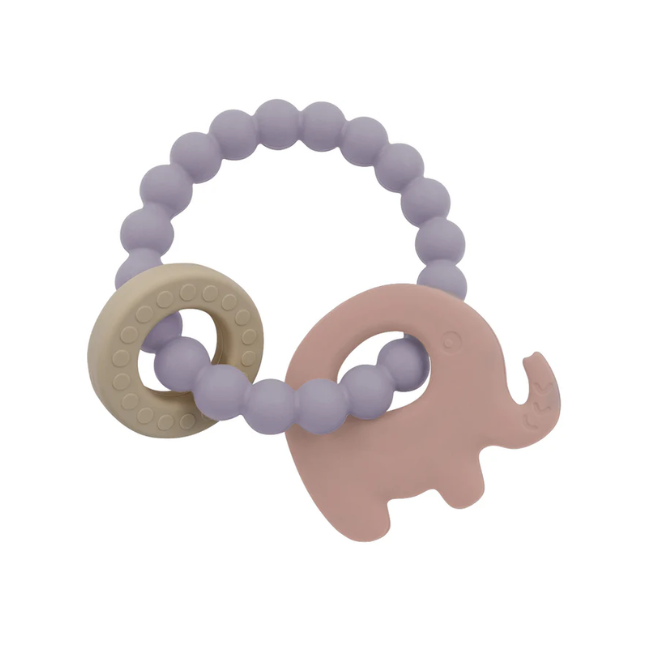 Playground Silicone Elephant Teether - Lilac