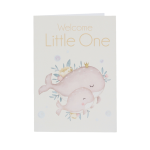 Lil's Cards - Greeting Card: Whales Welcome Little One