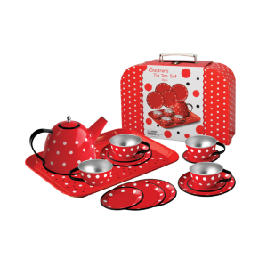 Champion - 15 Piece Tin Tea Set: Red Polkadot