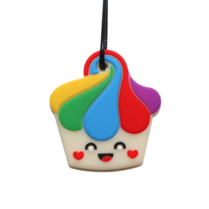 Jellystone Designs - Medium Chew Silicone Pendant: Cupcake Bright
