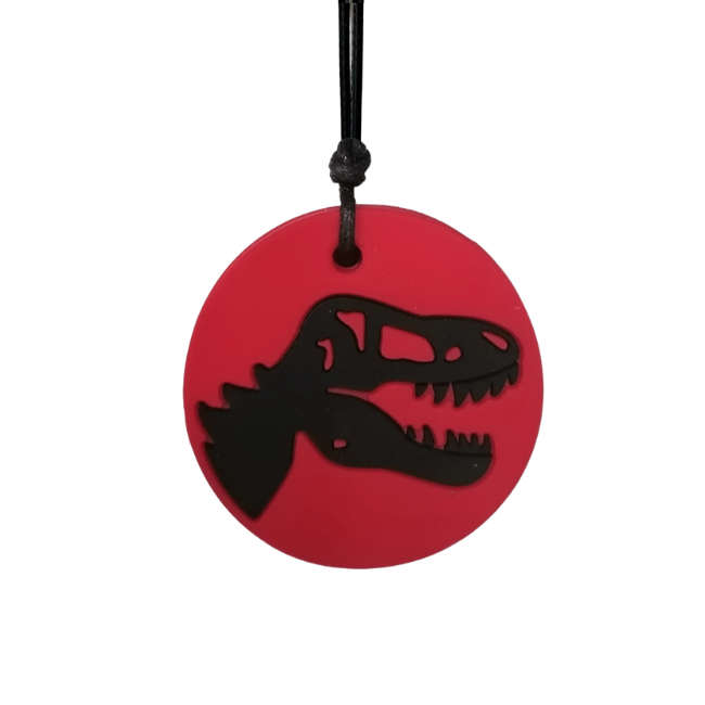 Jellystone Designs - Medium Chew Silicone Pendant_ Dino Red
