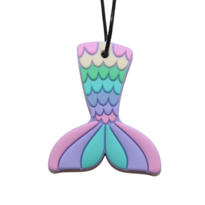 Jellystone Designs - Medium Chew Silicone Pendant: Mermaid Tail Pastel