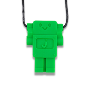 Jellystone Designs - Medium Chew Silicone Pendant: Robot Grassy Green