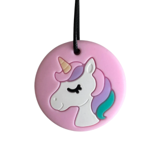 Jellystone Designs - Medium Chew Silicone Pendant: Unicorn Pink