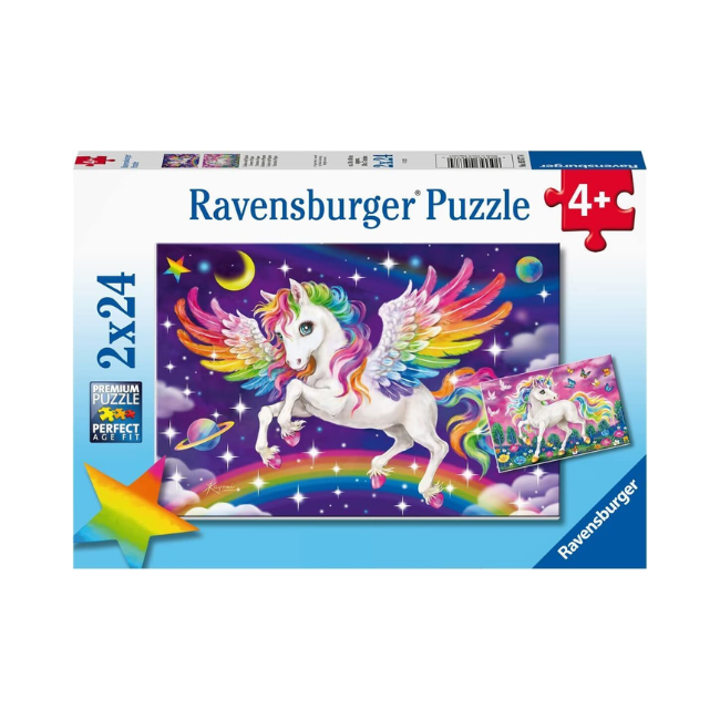 Ravensburger - 2x24 Piece Puzzle_ Unicorn and Pegasus Ravensburger - 2x24 Piece Puzzle_ Unicorn and Pegasus