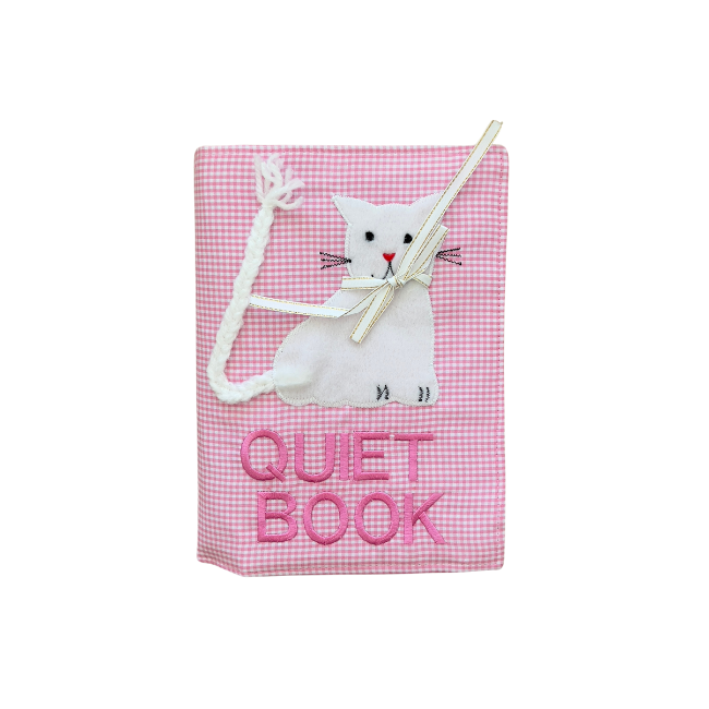 Story Time – Quiet Book_ Baby pink Gingham Cat Story Time – Quiet Book_ Baby pink Gingham Cat