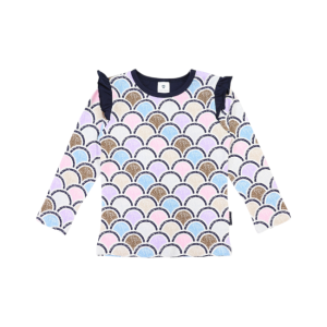 Korango - Arch Frill Print Tee: Blue