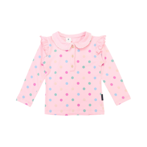 Korango - Collared Frill Top: Pink