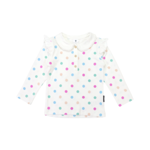 Korango - Collared Frill Top: Beige