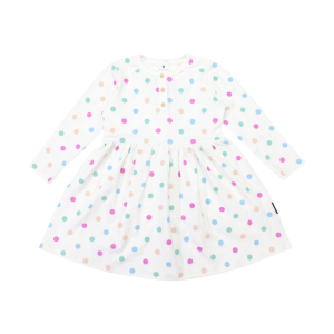Korango - Polkadot Cotton Dress: Cream