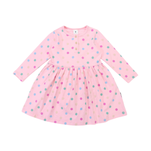 Korango - Polkadot Cotton Dress: Pink