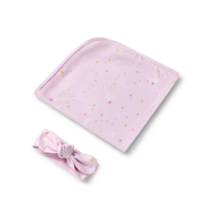Snuggle Hunny - Organic Jersey Wrap + Topknot Set: Twinkle