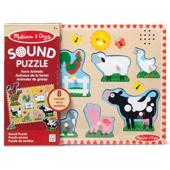 Melissa Doug Sound Puzzle Farm Animals
