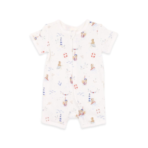 Bebe - Axel: Organic Print Short Sleeve Zipsuit