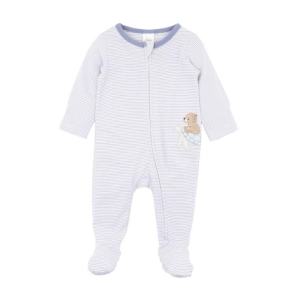 Bebe - Axel: Organic Stripe Long Sleeve Zipsuit