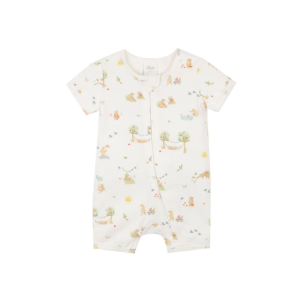 Bebe White Label Organic - Bear: Short Sleeve Zipsuit