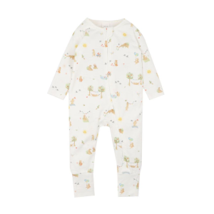 Bebe White Label Organic - Bear: Long Sleeve Zipsuit