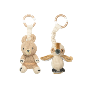 Living Textiles - 2 Pack Stroller Toys: Kangaroo + Kookaburra