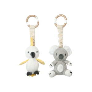 Living Textiles - 2 Pack Stroller Toys: Koala + Cockatoo