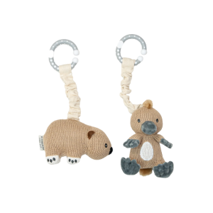 Living Textiles - 2 Pack Stroller Toys: Platypus + Wombat