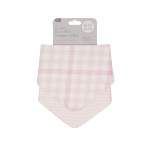 All 4 Ella - Bandana Bibs 2 Pack: Gingham Pink