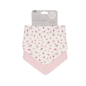 All4Ella - Bandana Bibs 2 Pack: Pink Petals