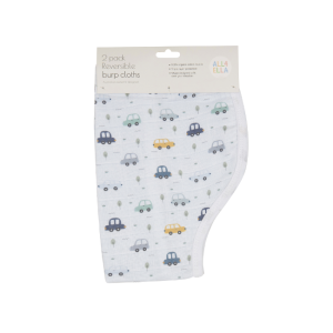 All4Ella - Organic Burp Cloth 2 Pack: Beep Beep