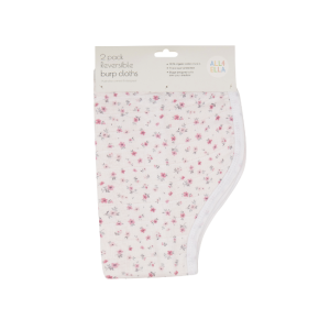 All4Ella - Organic Burp Cloth 2 Pack: Pink Petals