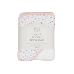 All4Ella - Baby Hooded Towel: Pink Petals