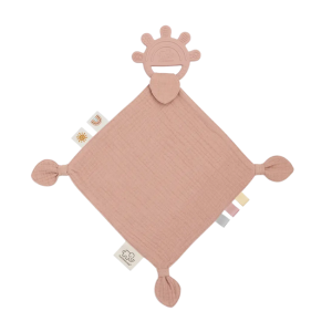 Playground - Silicone Muslin Comfort Teether: Rose
