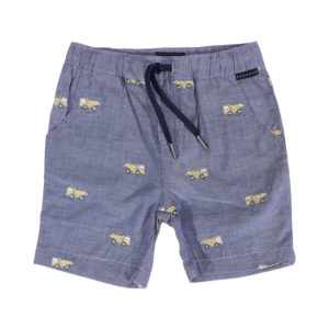 Korango - Embroidered Truck Chambray Short: Dark